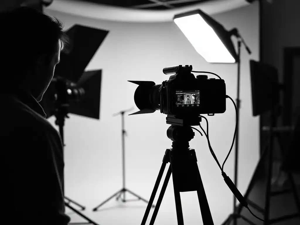 Behind the scenes of a video shoot in the Intersect studio